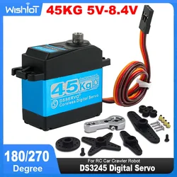 DS3245 Coreless Digital Metal Servo Motor 45KG 7.4V 180°/270° Waterproof IP66 with 25T Servo Arm for RC Robot 1:8 1:10 Baja Car