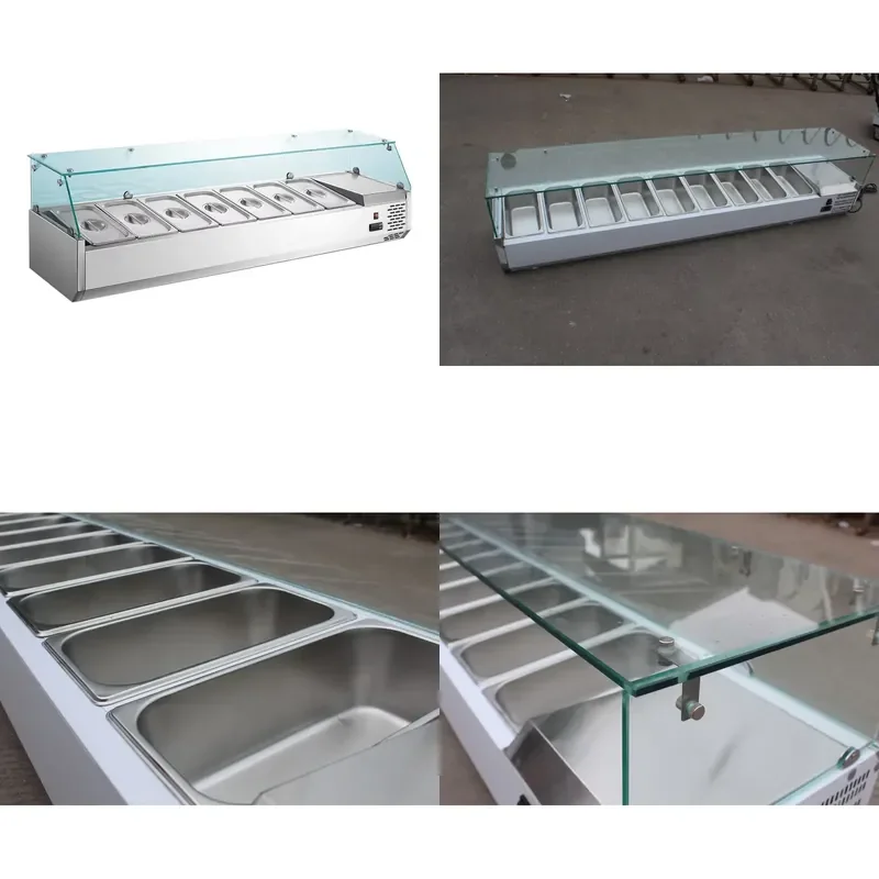 

SFW Certificate Gn1/4 1.5M Commercial Counter Pizza Prep Table Refrigerator Single-Temperature Salad Bar Chiller Table