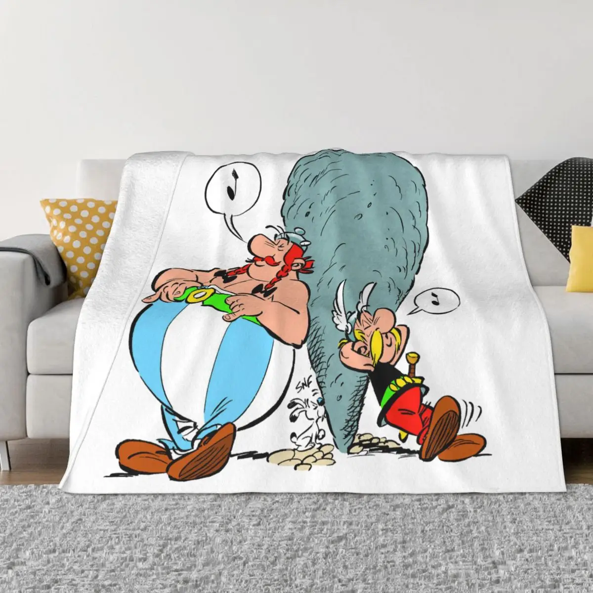 The-Adventures-of-Asterix-And-Obelix-Cartoon Flannel Blanket Fashion Throw Blankets for Bed Sofa Couch 125*100cm Bedspread