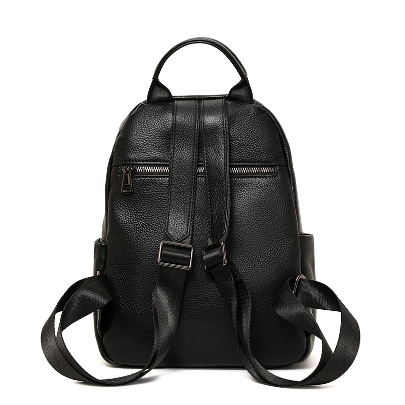 Aidrani Genuine Cowhide Leather Women Backpack, Pebbled Finish Mini Backpack with Hidden Pocket, Multi-Pocket Portable Bag