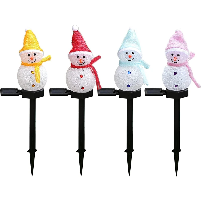 

Snowman Solar Lights Christmas Solar Powered LED Snowman Light Decor Outdoor Garden Stake Lamps Xmas