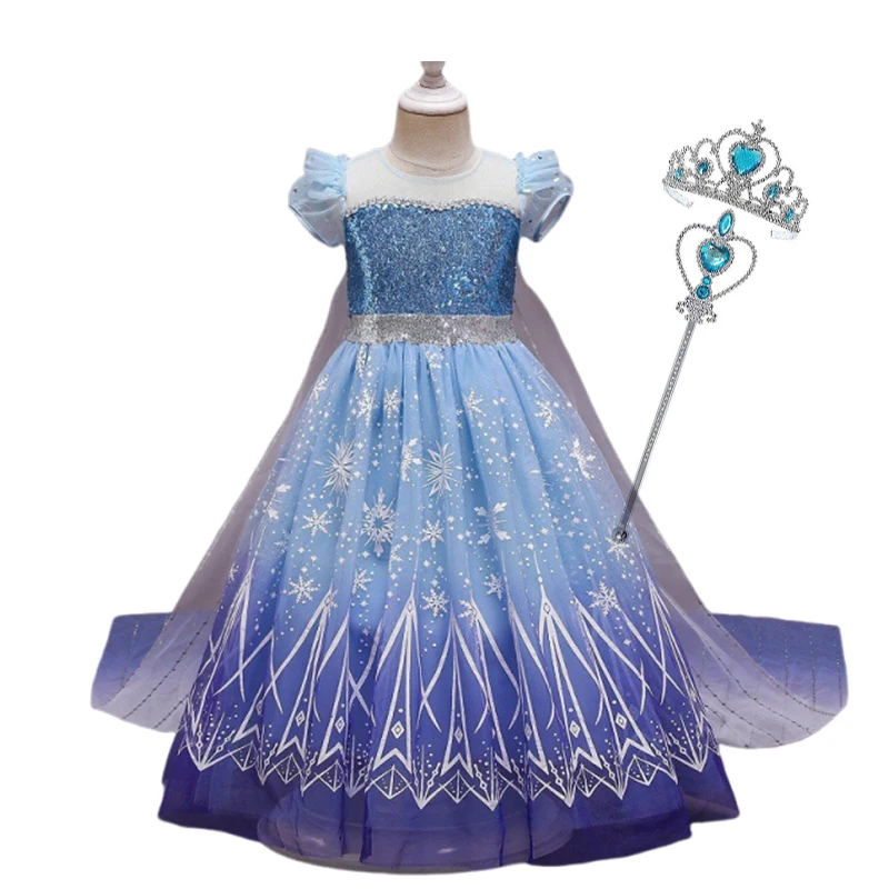 Anna Elsa Prinzessin Mädchen Kostüm Winter Schneekönigin Kostüm Karneval Party Halloween Kinder Karneval Geburtstagsfeier Kleidung