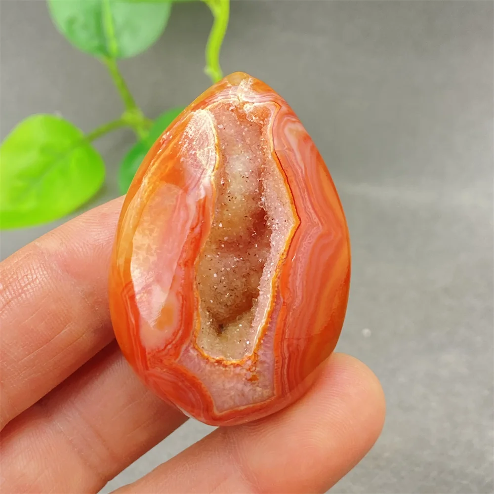 Natural And Beautiful Red Agate Geode Crystal Egg  Hand-polished Carnelian Mineral Specimen  Home Decoration Ornaments