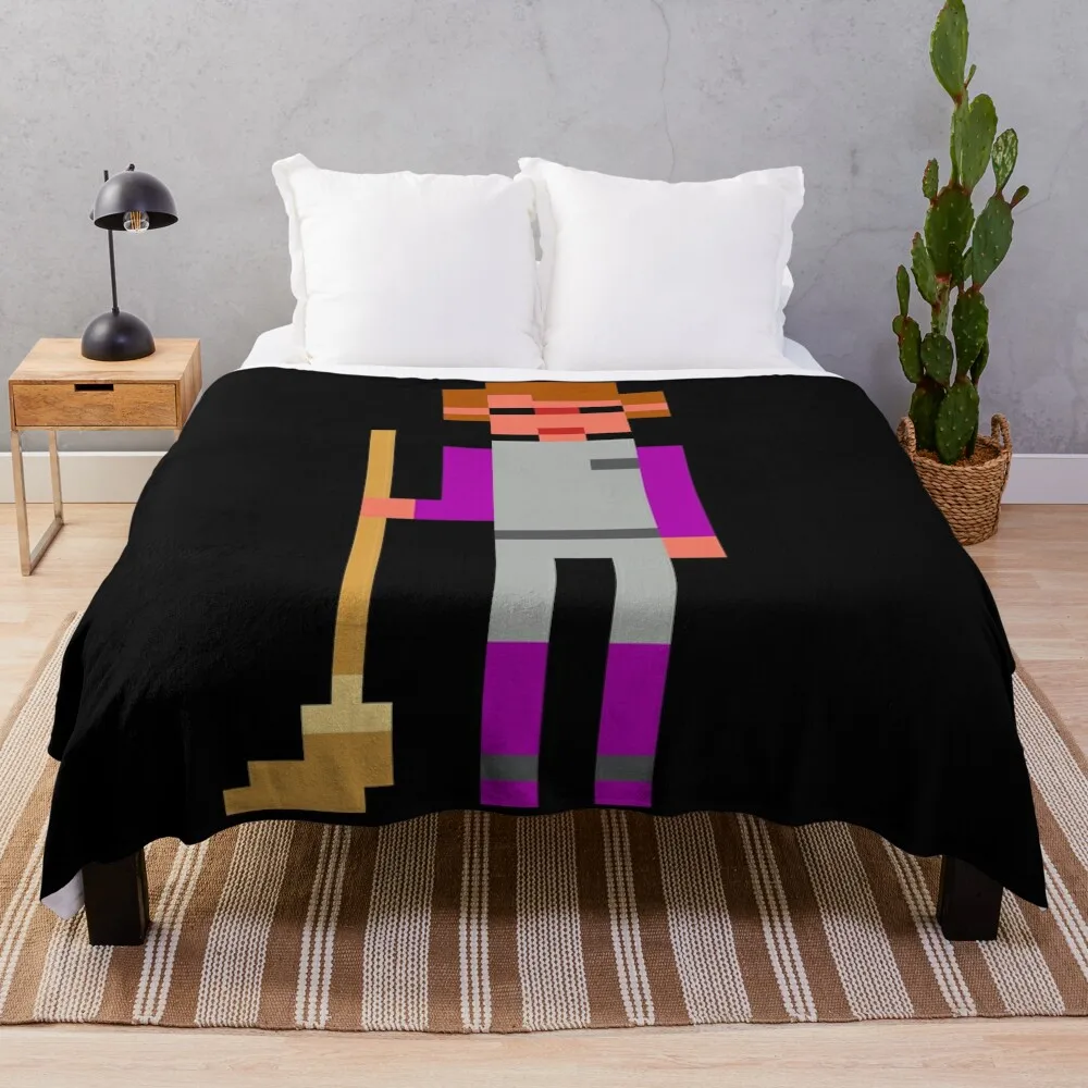 

Space Quest Roger Wilco: Space Janitor with golden mop Throw Blanket Decorative Beds Retros Cute Blankets