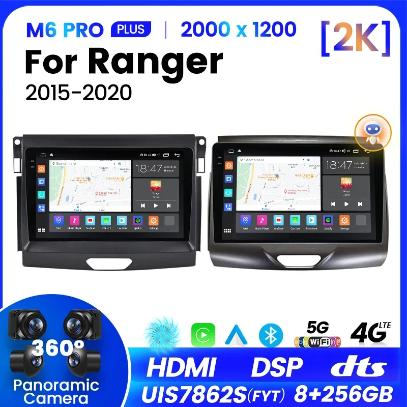 MEKEDE M6 PRO Android 12 QLED Car Multimedia Audio System Car DVD Display for Ford Ranger 2015 2020