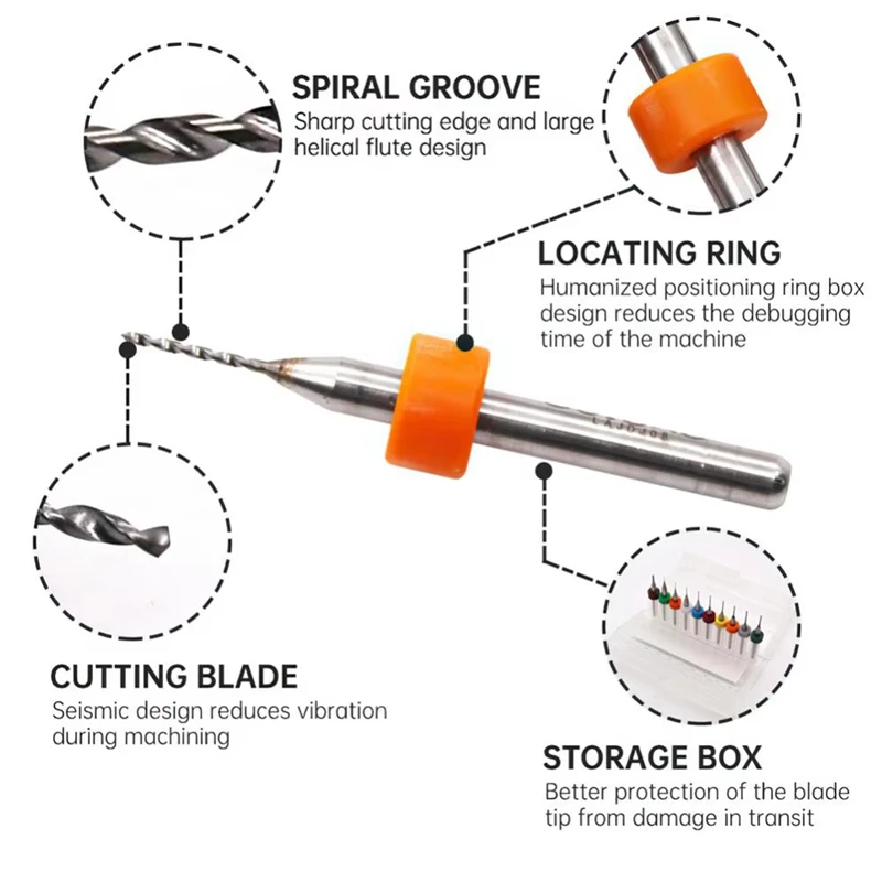 30pcs 0.1mm-3mm PCB Alloy Micro Drill Bit Kits 3.175mm Round Shank Woodworking Engraving Drill Manual Tool Carpentry Accessories