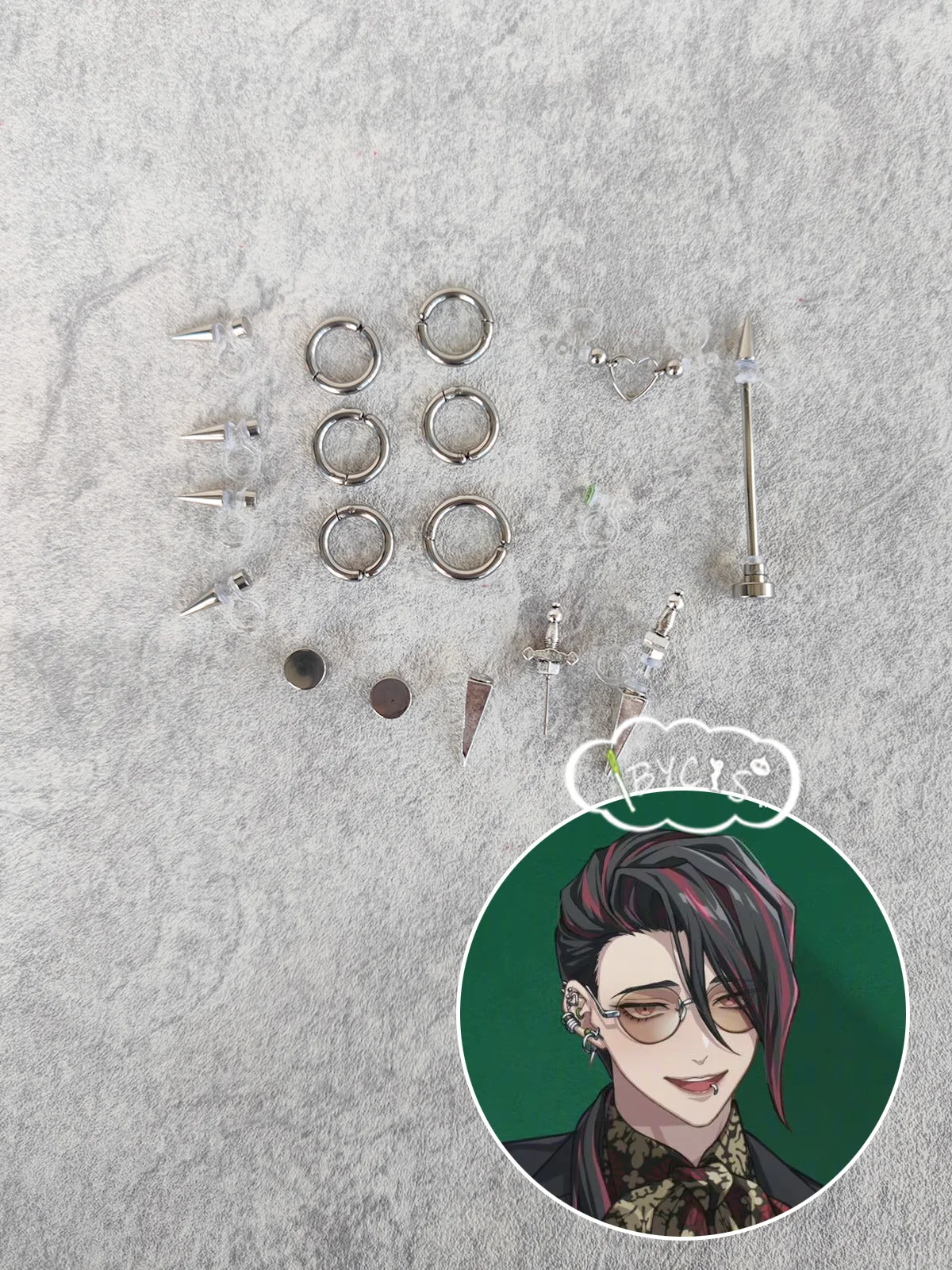 Paradox Live Baek Chungsung Cos Earring Cosplay Ear Clip Ear Pins Halloween Costume Anime Prop Jewelry Accessories