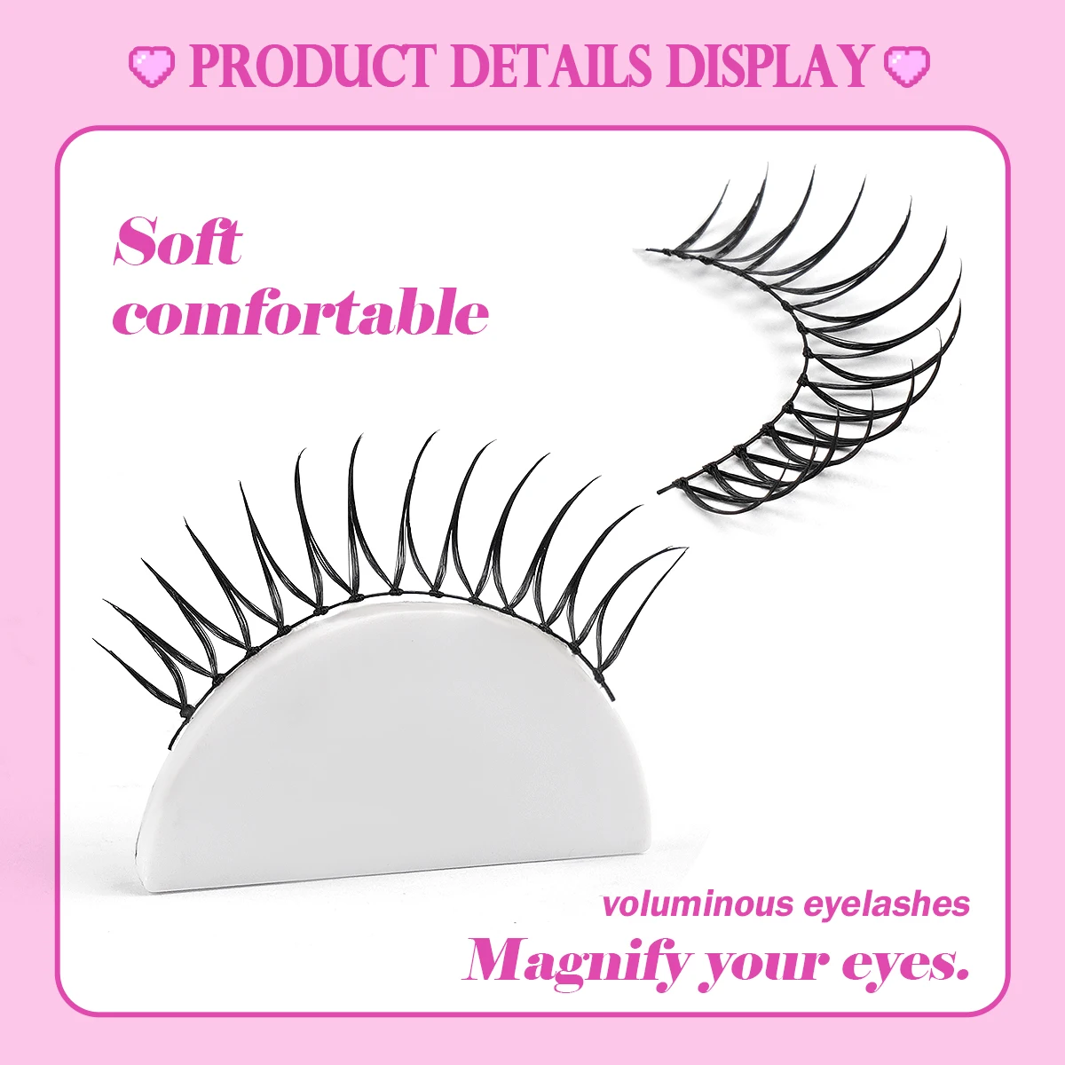 MAGEFY Natural Lashes 10 Pairs Extensions Strip Lashes Natural Look Slender Elongation Eyelashes 6-10mm Cat Eye False Eyelashes