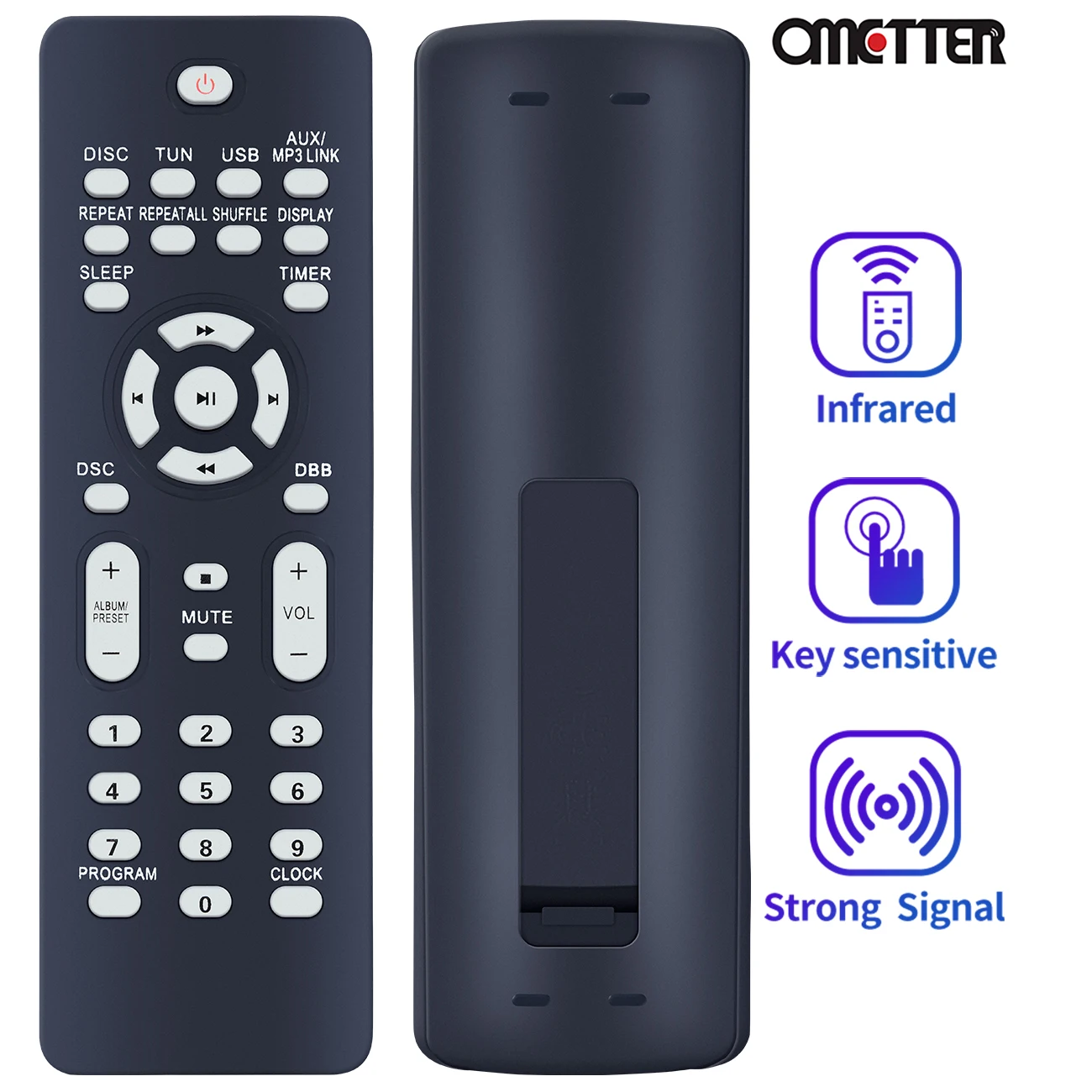 RC2023637/01 313923818211รีโมทคอนโทรลสำหรับ Philips ระบบสเตอริโอ FWM387/12