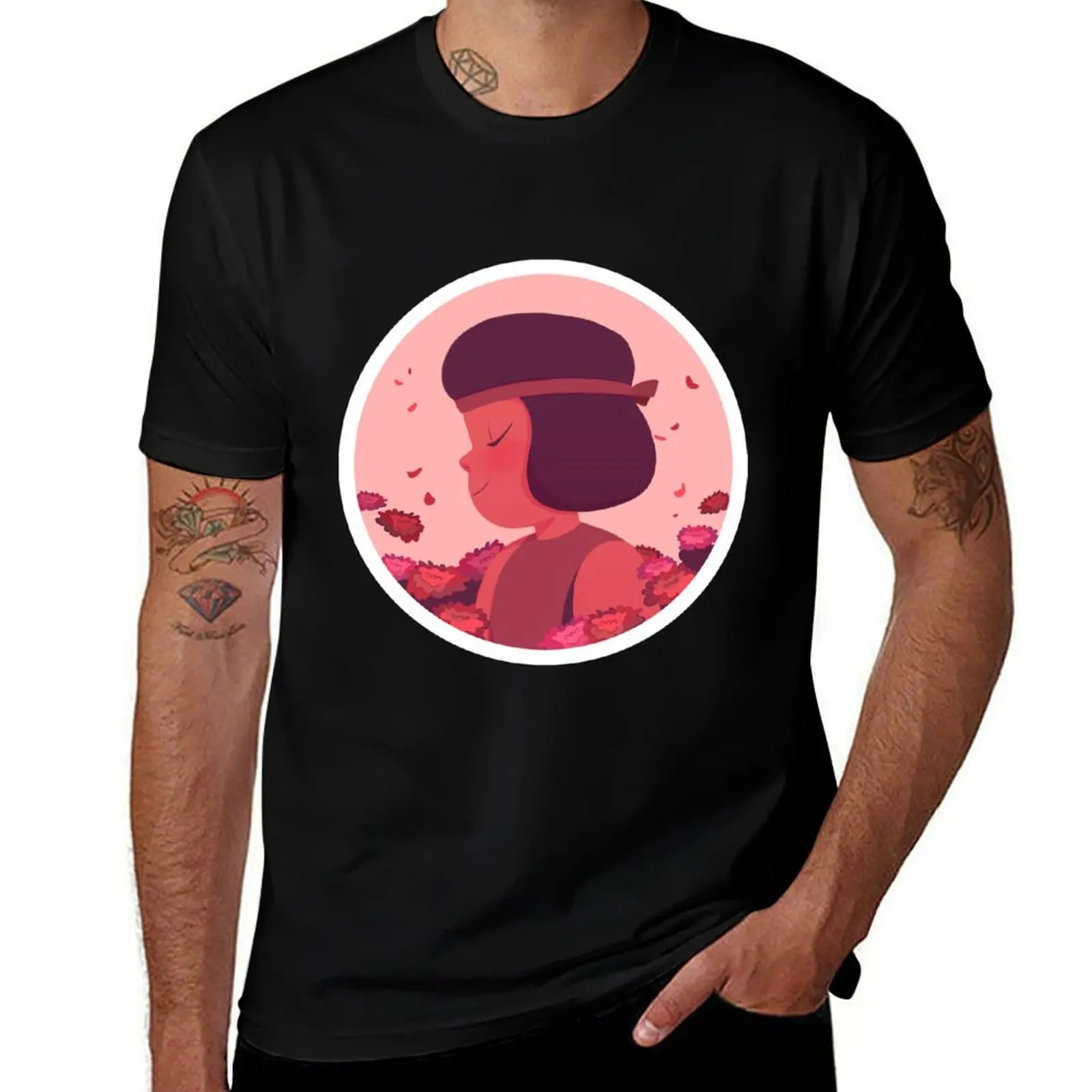 Pastel Ruby portrait T-Shirt Summer Holiday Casual Tee T-Shirt