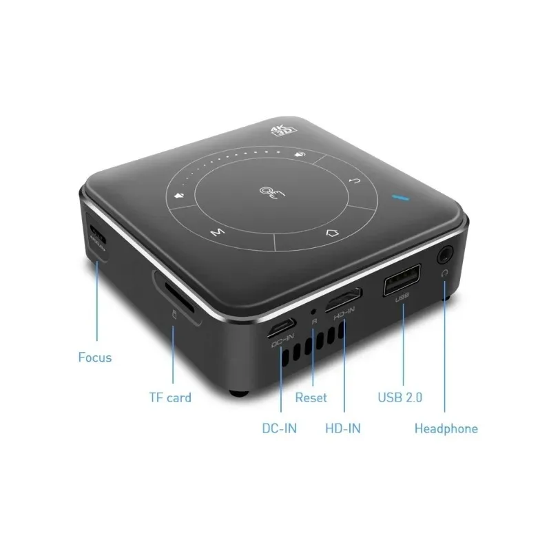 Android 11 Proyector DLP inteligente 4K compatible con cine en casa HD Cine portátil WiFi Bluetooth | Auto Keystone