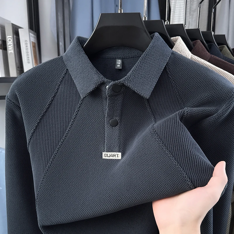 High End Collar Sweatshirt for Men's Spring and Autumn 2026 New Casual, Simple and Fashionable Winter Clothing Base Shirt