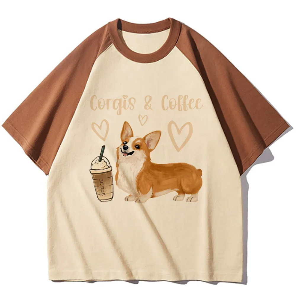 Corgi t-shirt teen Psychedelic Graphic harajuku  graphic anime t shirt anime 2000s Graphic Psychedelic Retro Y2k