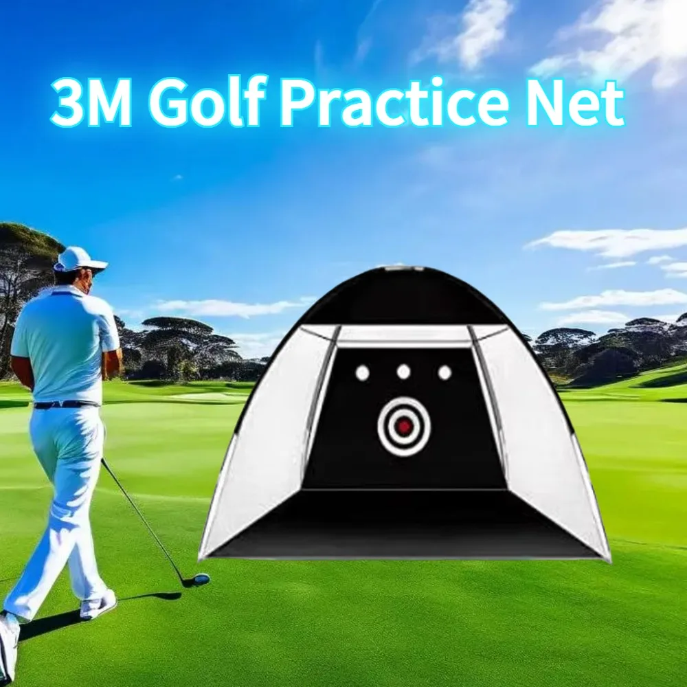 

3M Golf Practice Training Batting Net Cage Indoor Outdoor Batting Target Tent Driving Swing Tent Portable Golf Training Tent Set