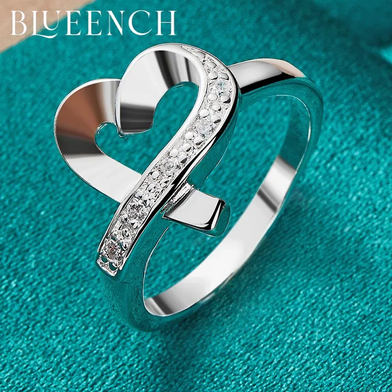 

Blueench 925 Sterling Silver Zircon Love Ring For Women Proposal Wedding Party Fashion Charm Jewelry