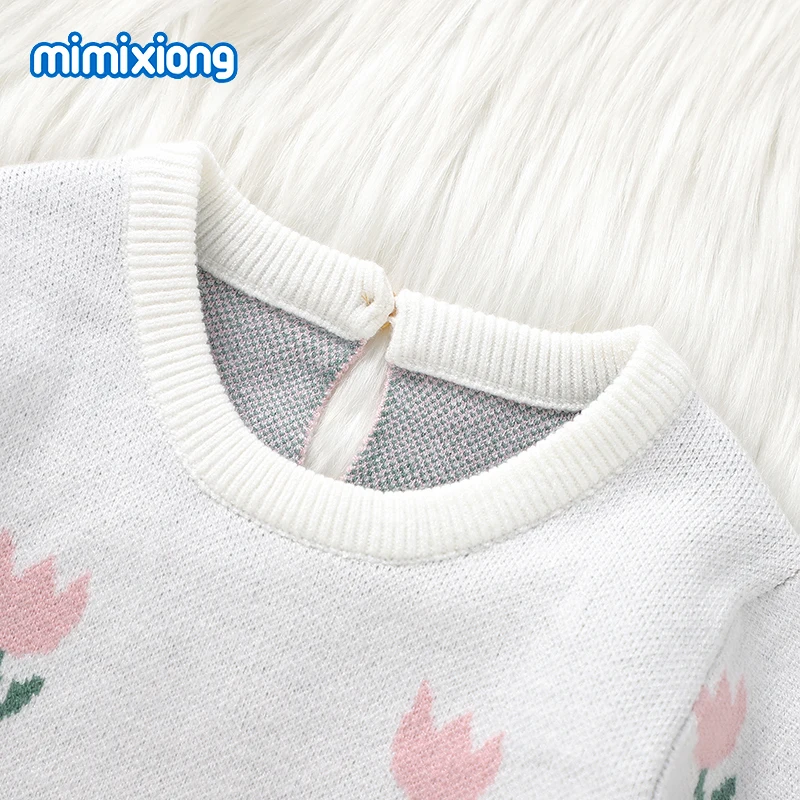 Baby Rompers 0-18m Infant Children Girls Crew Neck Long Sleeves Jumpsuits Clothes Autumn Winter Knit Newborn Outerwear Playsuits