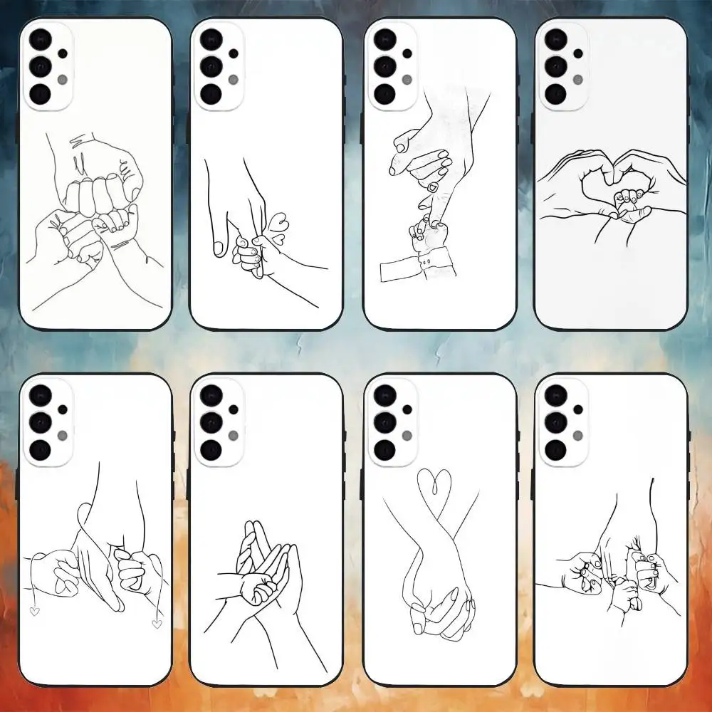 Чехол для телефона «Мама, дочь, сын, папа», для Samsung S25, S24, S21, S22, S23, S30, Ultra, S20, Plus, Fe, Note, 10,9,5G, черный чехол