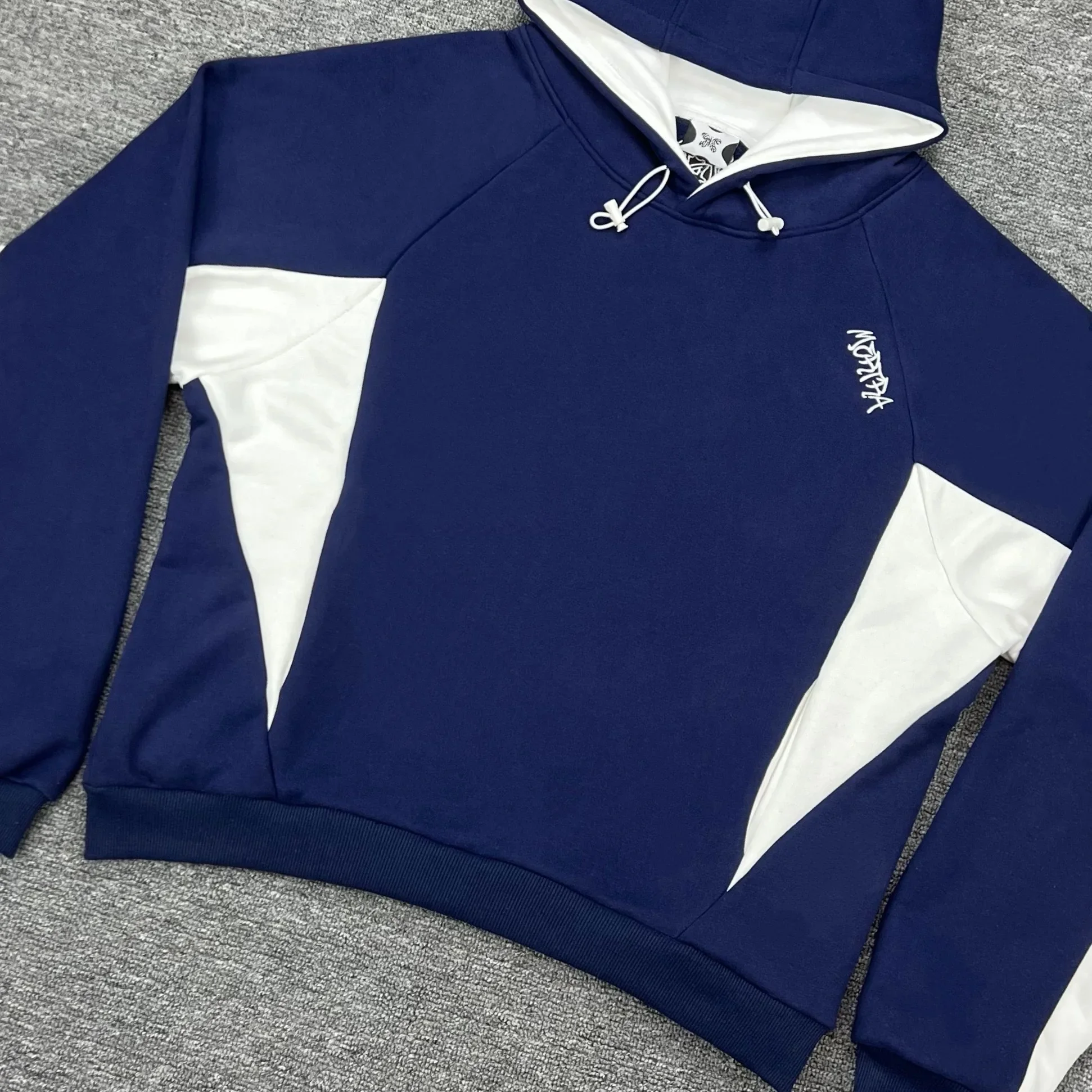 

HighQuality Mertra Splice Color Hoodie Sweatshirts Embroidery Logo Men Women Winter Autumn Casual Loose Hooded Pullovers