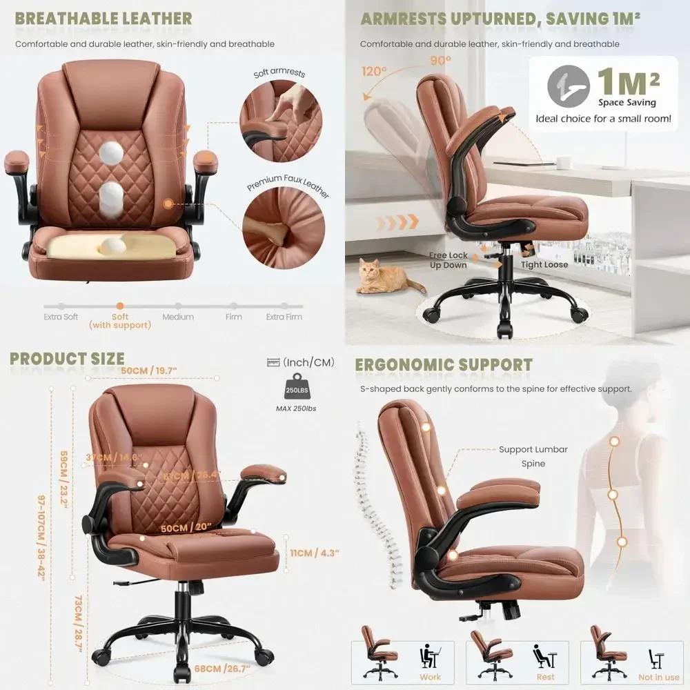 

Hot salesleather ergonomic executive swivel chair with lumbar support for desk and computer work