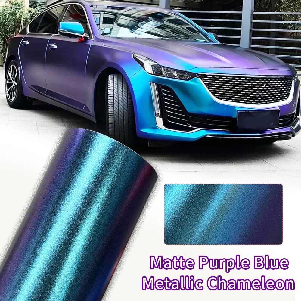 

Car Chameleon Vinyl Film Color Change Film Metal Matte Wrapping Purple Blue Air Release Stickers Motorcycle Sticker Accessories