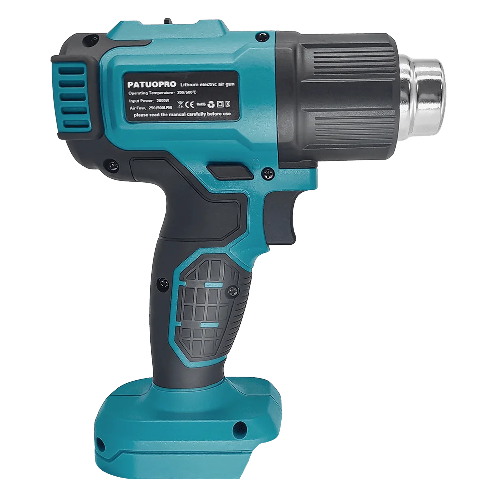 PATUOPRO Portable Wireless Heat Gun Electric Cordless Handheld Hot Air Gun 2 Gears Temperature Adjustable For Makita 18V Battery