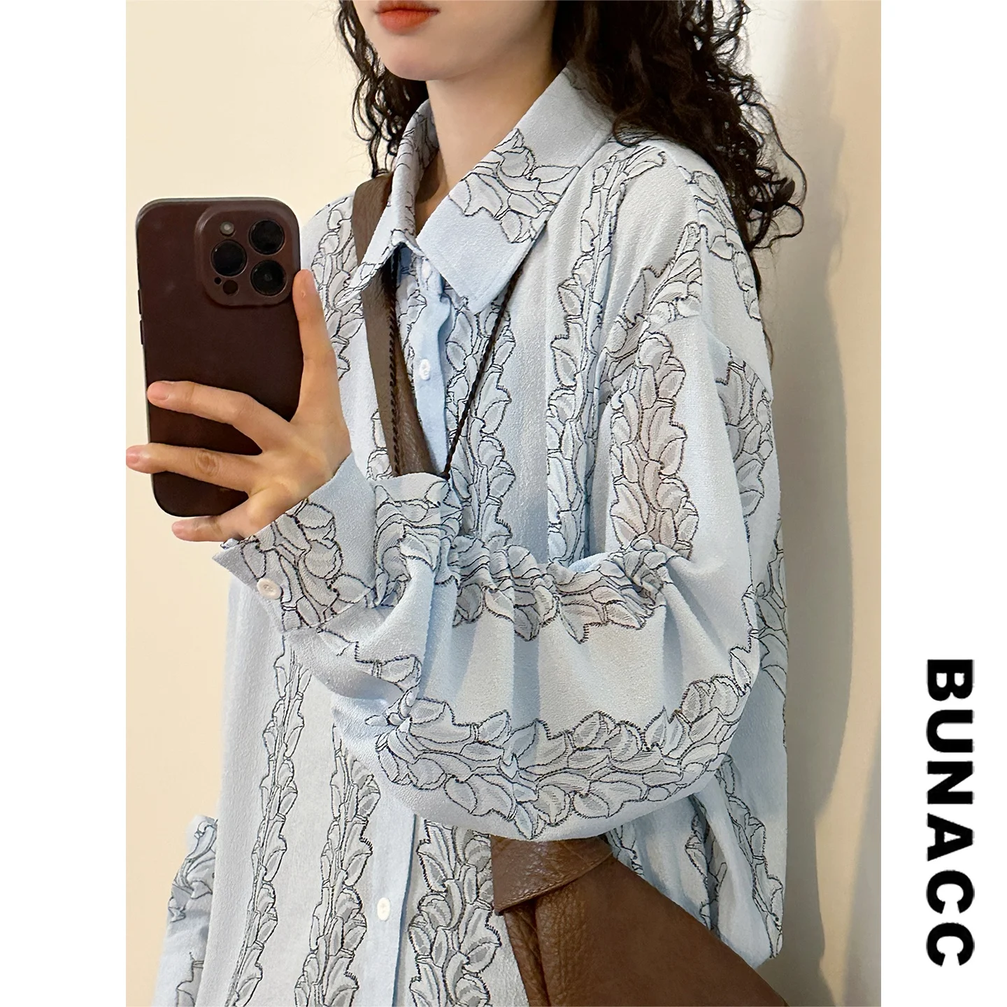 

Japanese Sle Loose Fit Long Sve irt ex Casual Print Top Spring Autumn Season Versatile Comfortable Men's Women's