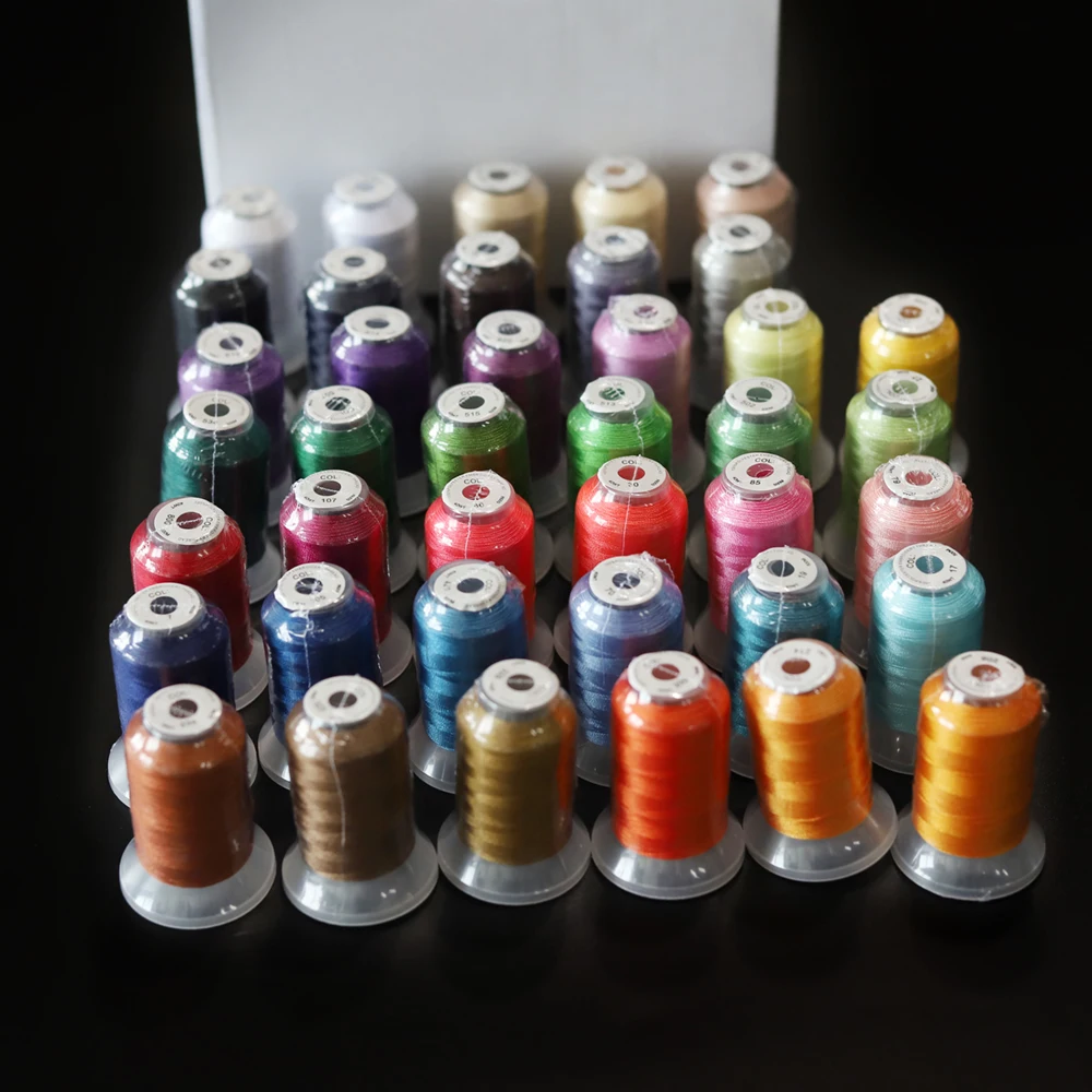 40 Brother Colors Set Premium 120D/2 Polyester Embroidery Thread 500 Meters Spool Babylock Janome Singer Home Machine 40WT