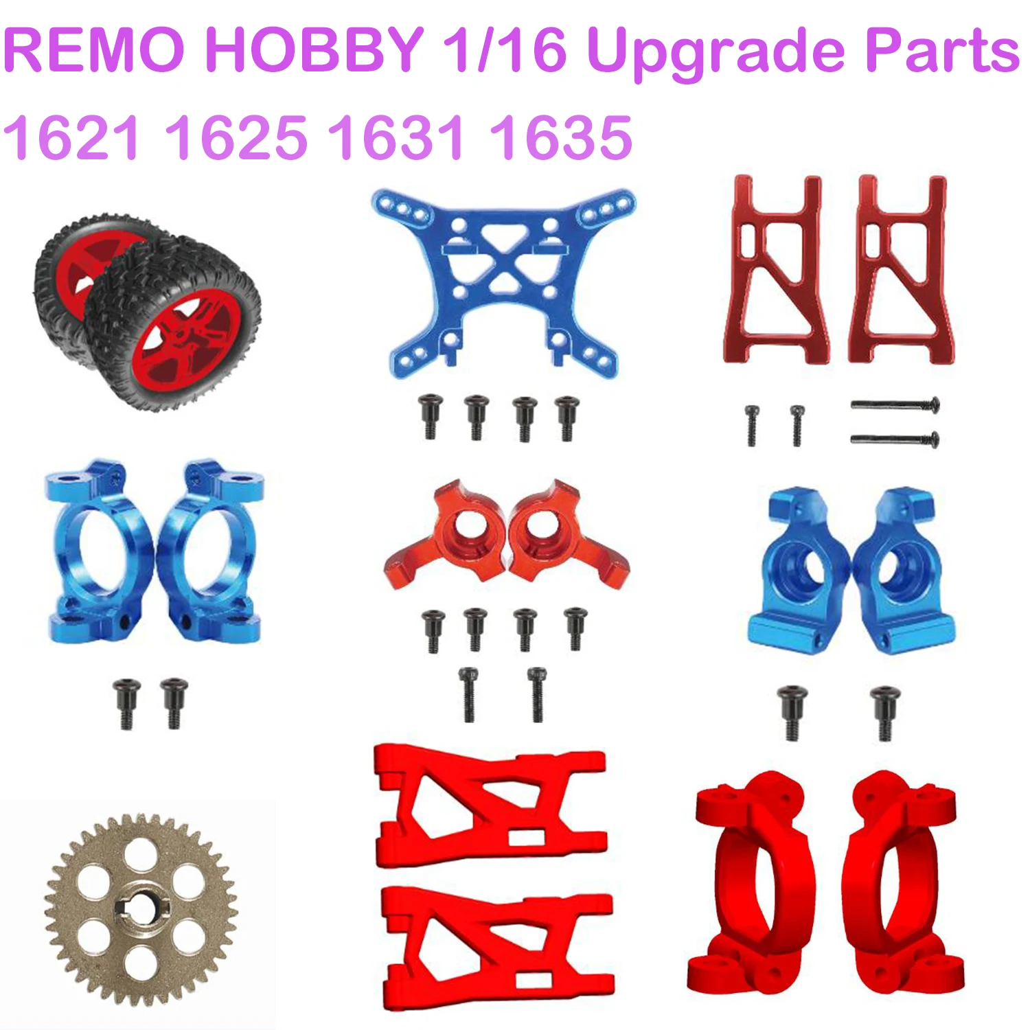 REMO HOBBY 1621 1625 1631 1635 1651 1655 1/16 RC Car Upgrade Parts High Performance Accessories:Swim arms,Shock tower,Wheel