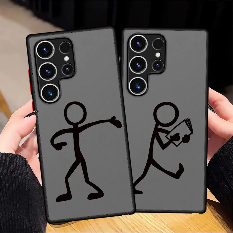 Custodia per telefono per Samsung Galaxy S23 Ultra S20 Nota 20 10 S24 S8 S9 S25 S21 FE S22 Plus Cover morbida Caratteri della linea carina