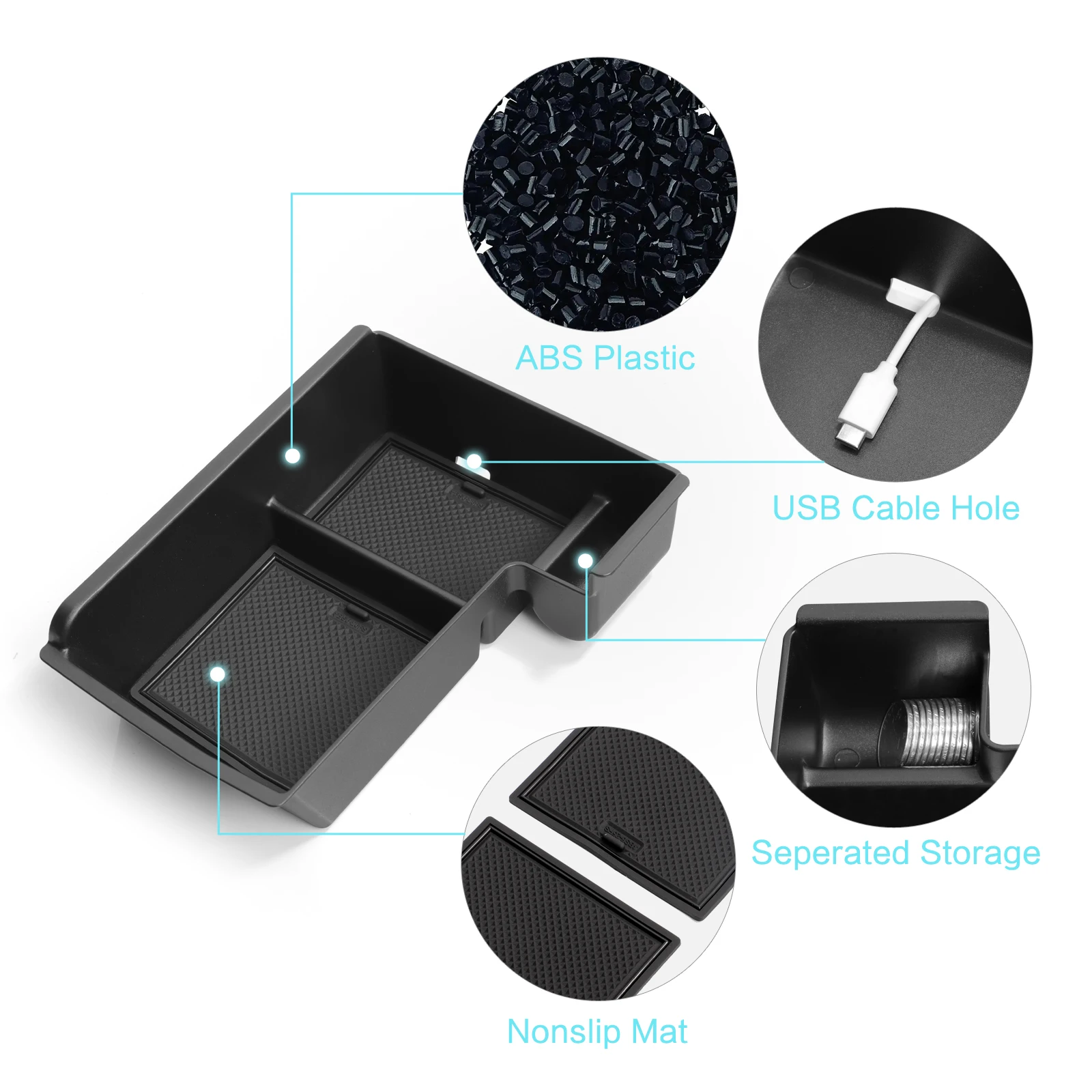 for BYD Seal U Sealion 6 Song Plus DM-i 2025 Car Armrest Storage Box ABS Organizer Case Tidying Accessories Right Hand Drive image 3