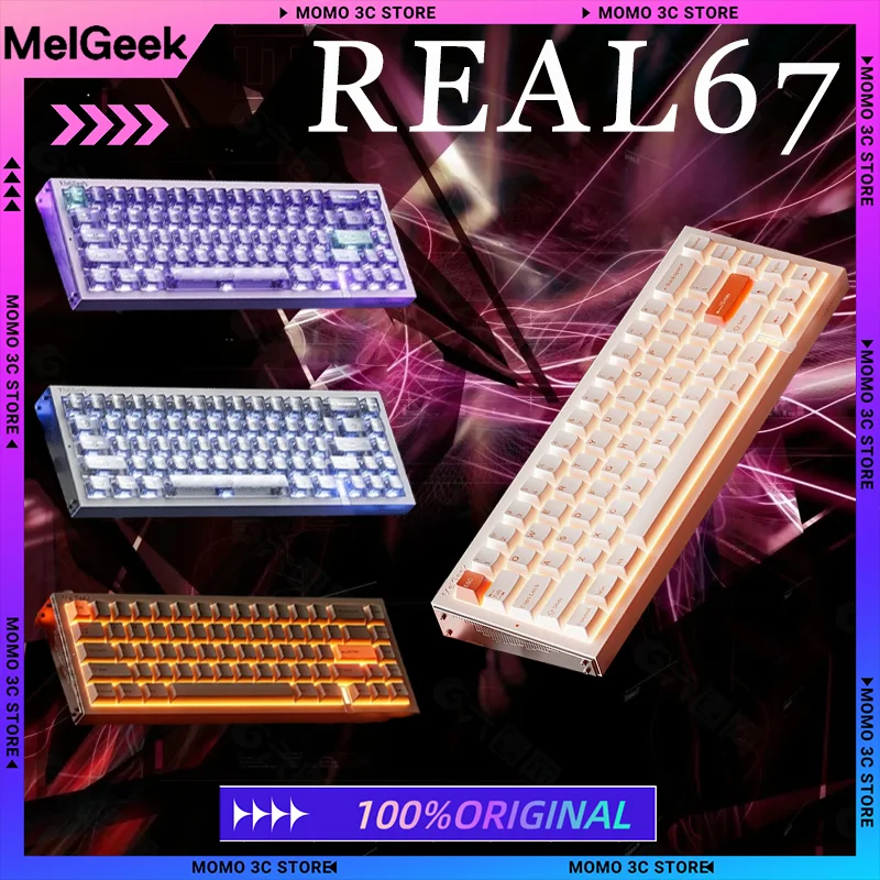 

MELGEEK REAL67 Магнитная клавиатура Магнитный переключатель Прокладка Структура 16k Скорость сканирования SOCD Rappid Trigger Индивидуальный аксессуар для ПК