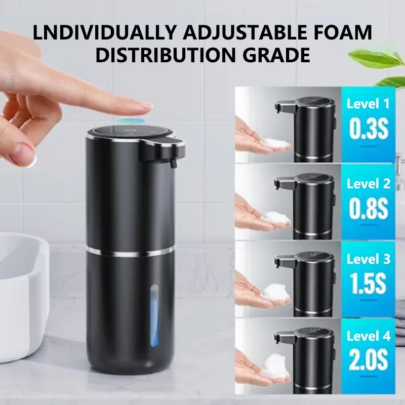 Automatic Sensor Foam Soap Dispenser Hand Soap Foaming Dispenser 4 Level Adjustable Foam Soap Dispenser for Bathroom Kitchen