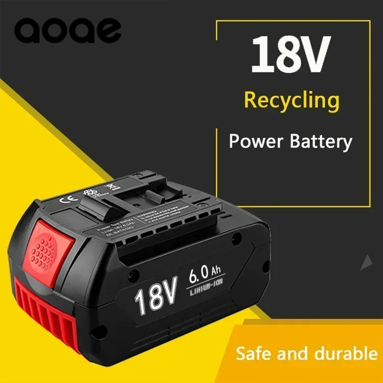 

BAT618 BAT609 BAT610G+AL1820CV for Bosch professional 18V 6.0AH Li-ion battery replacement with LED & for Bosch quick charger