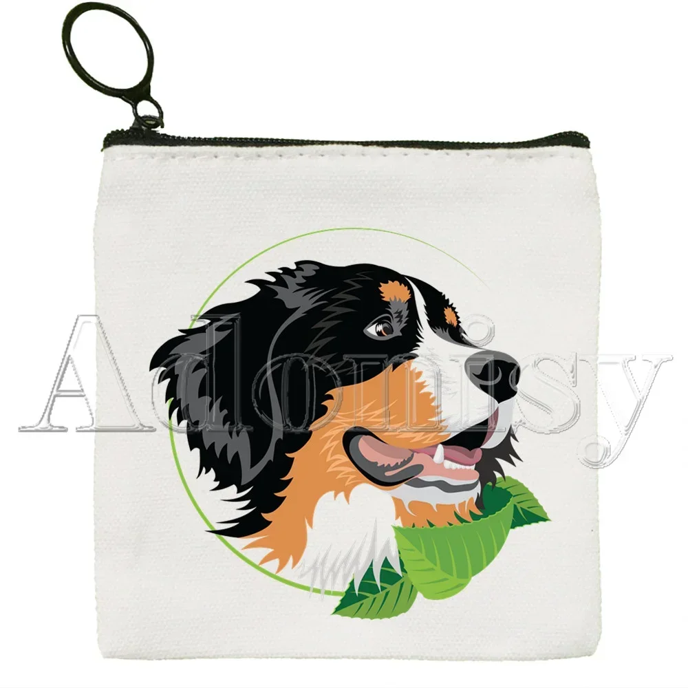 Bernese Mountain Dog Hand-painted Wallet Blank Canvas Pure White Cloth Bag Customized Hand-painted Small Coin Bag