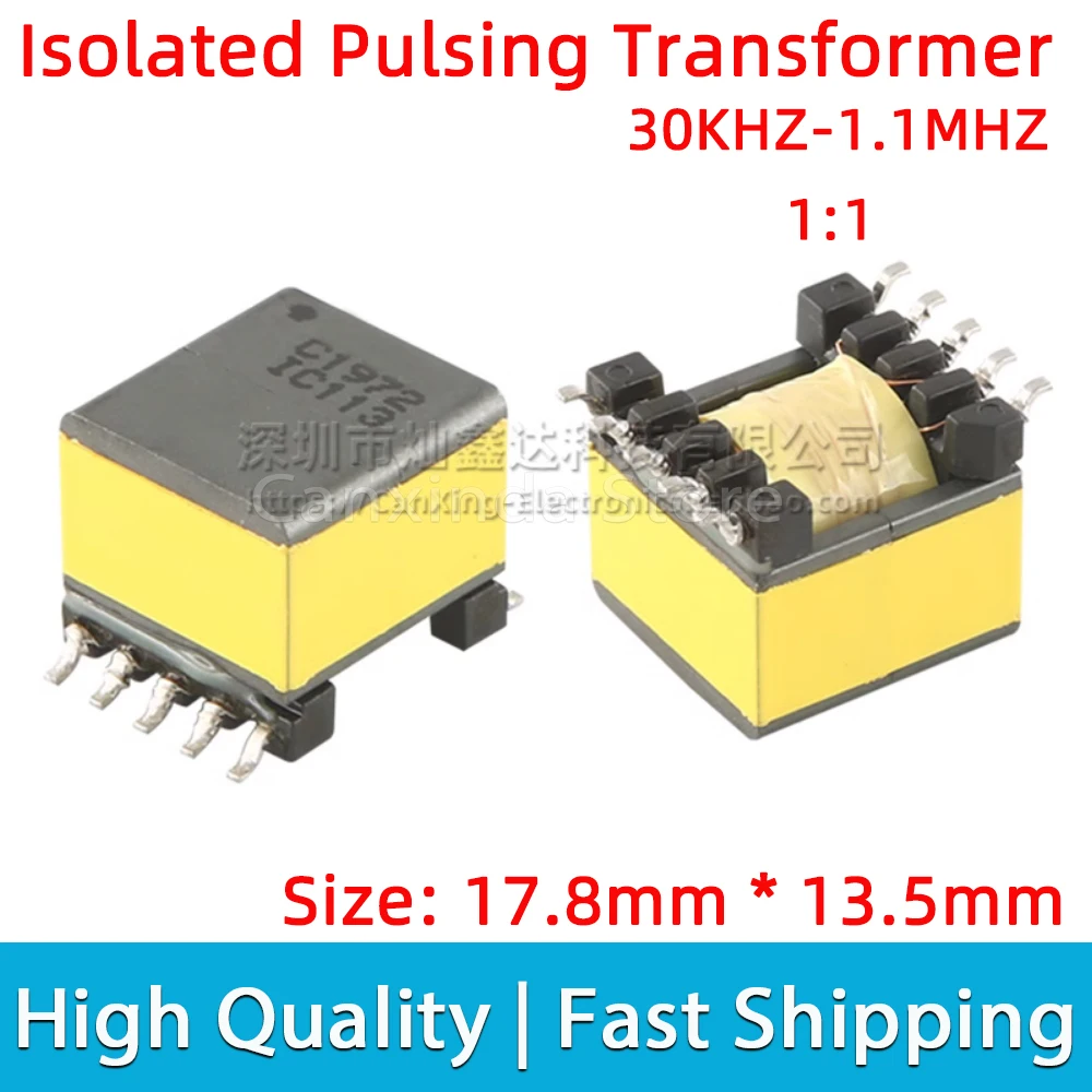 

2pcs C1972 EP13 30KHZ-1.1MHZ High Frequency Pulsing Transformer 5mH Turns Ratio 1:1 Isolated ADSL Line Coupling Transformer