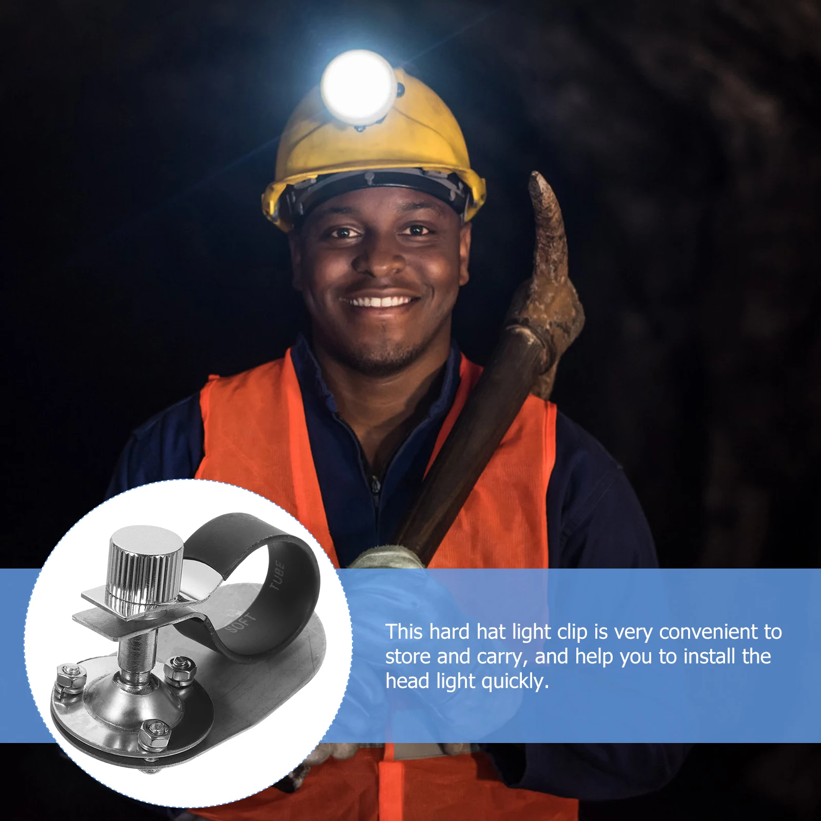 

Hard Hat Light Clip For 23-24Mm Safety Helmets No Drilling Flashlight Mount Headlight Holder Durable Lightweight Rack For