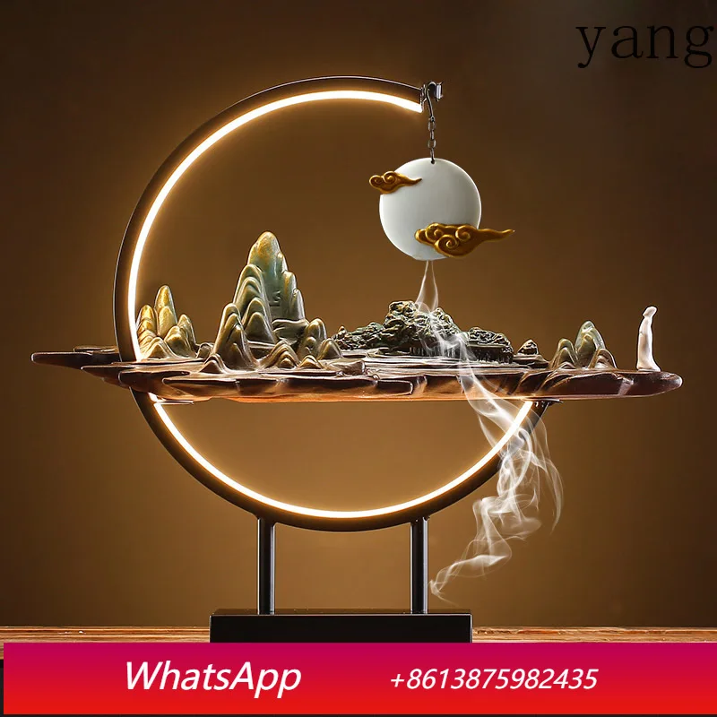 

LH Backflow Incense Burner Household Indoor Incense Creative Zen Entrance Living Room Ceramic Ornament