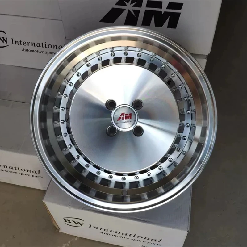 Car Alloy Wheels 5x100, 5x112, 5x114.3, 5x120 Car Tires High Quality Large Silver Rims 15 \