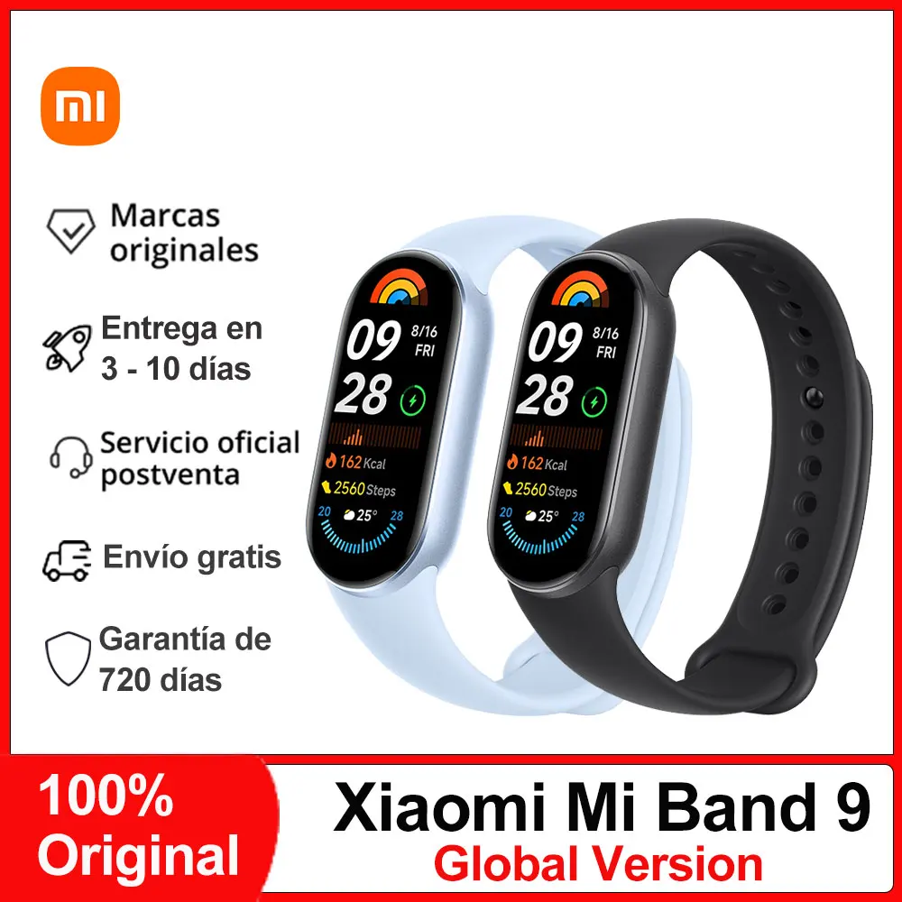 2024 New Xiaomi Mi Band 9 Smart Bracelet, Blood Oxygen Fitness Traker, 1.62'' AMOLED Screen, 150+ Sport Modes, BT5.4 Smart Band