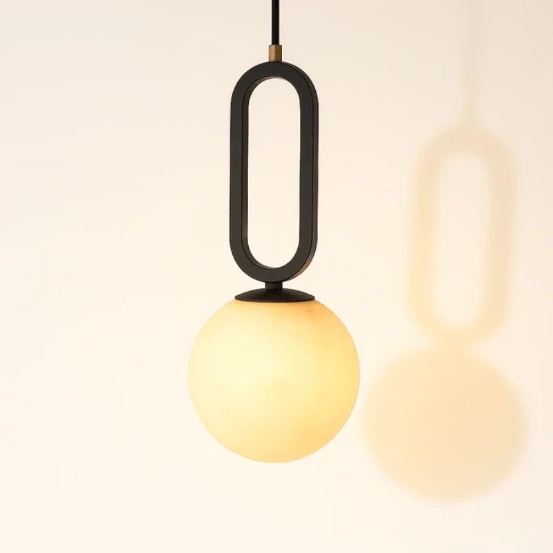 Modern Marble Pendant Light Spanish Natural Stone Bedroom Bedside Chandelier Dining Living Room Background Nordic Hanging Light