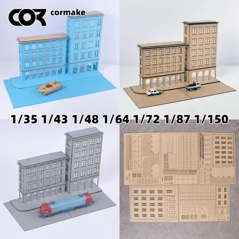 Car Assembly Kit road diorama Assembly Road Architectural Model Diorama Scale Model Kit Tank Wood Display Base Car Display Stand 1/35/43/48/64/72/87/150 HO Z