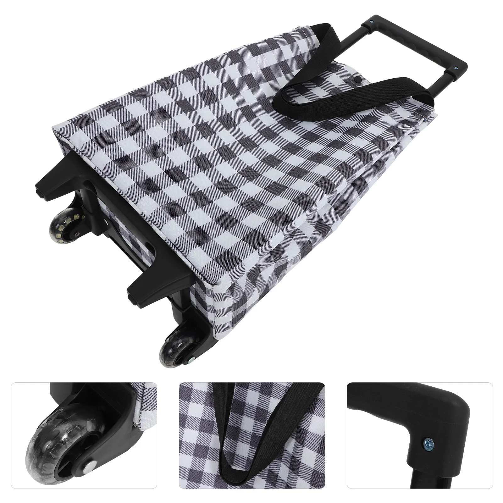 

Reusable Grocery Cart Collapsible Shopping Trolley with Wheels Lightweight Telescopic Handle Folding Bag for Supermarket Travel