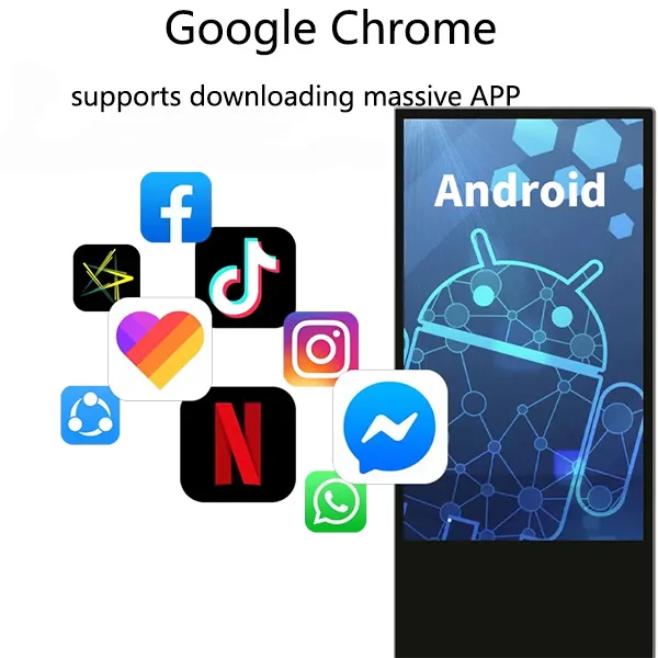 Totem del giocatore pubblicitario con display di segnaletica digitale per chiosco pubblicitario da pavimento da 55 pollici