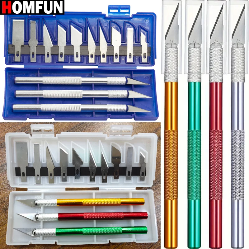 HOMFUN 13-Piece Premium Precision Crafting Knife Set，5D Diamond Painting Paper Cutter Knife Pen， DIY Art Craft Tools Accessories