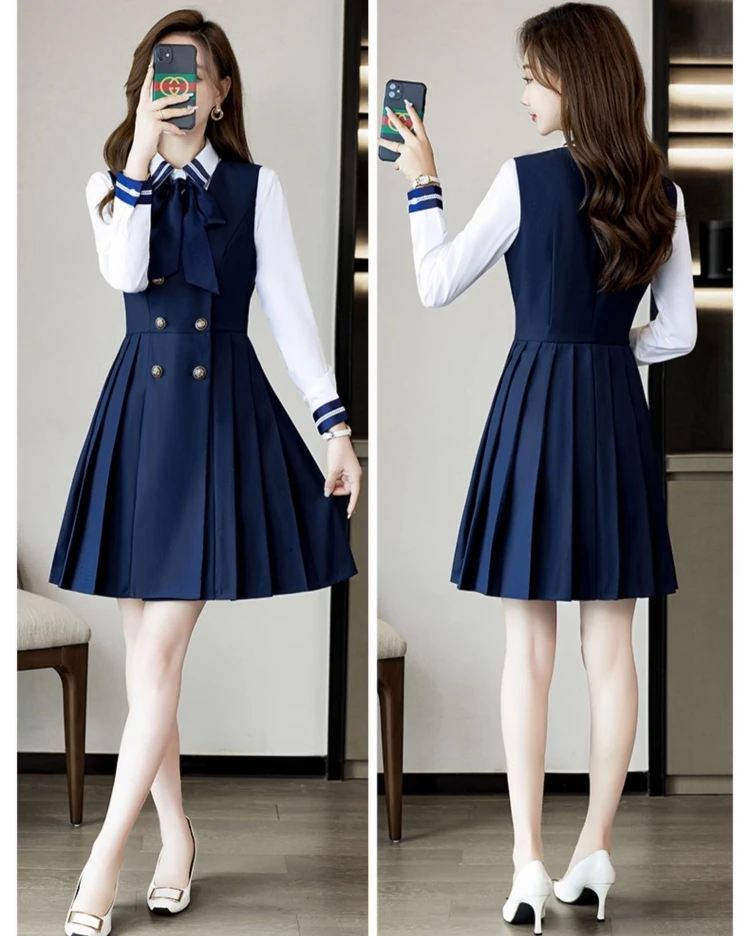 Set uniforme per insegnante di scuola materna autunno inverno Abito professionale da donna Abito da lavoro stile scolastico