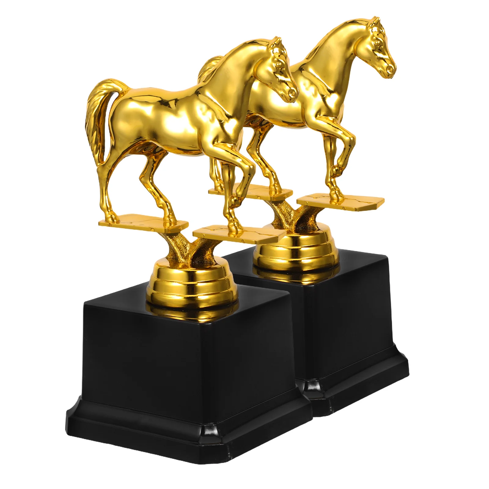 

2pcs Plastic Gold Trophy Awards Horse Themed Party Favors School Classroom Rewards Sports Competitions Birthday Soccer