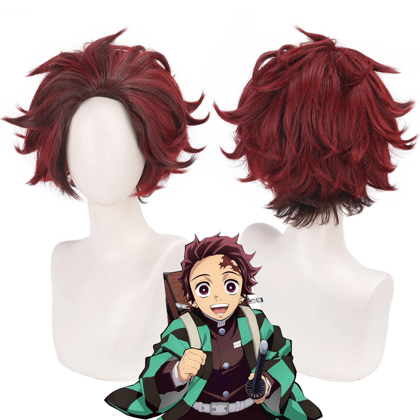 

Ghost Annihilation Blade Stove Door Charcoal Jiro COS Wig Inverted Version 2-Synthetic fiber wig