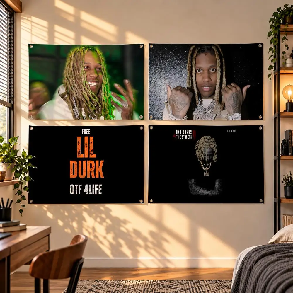 Popular American Hip-Hop Rapper L-Lil Durk Flags Indoor Outdoor Wall Hanging Flag Decor Banner Wall Decor