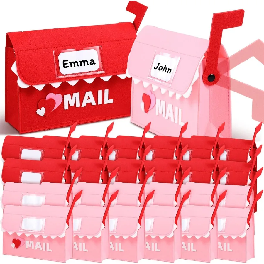 

Liima 24 Pcs Valentine's Day Felt Mailox wit Flag for Gifts Excan Valentine Felt ag wit 24 Cards 9.84 x 5.91 x 2.76 Inc anging