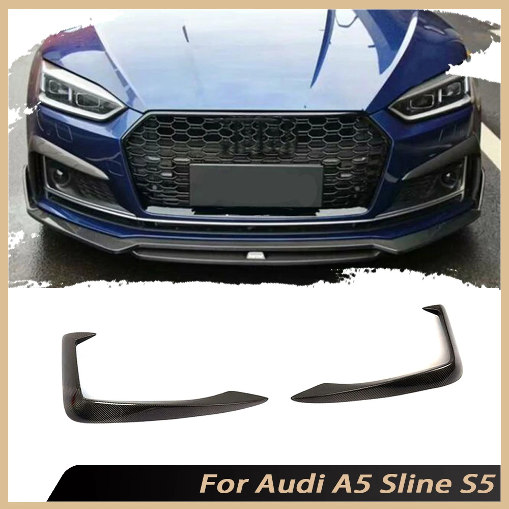 

Front Bumper Fog Lamp Fins Vent Trims Decoration for Audi A5 S5 2017 2018 2019 Carbon Fiber Fog Light Fins Canards Trims FRP